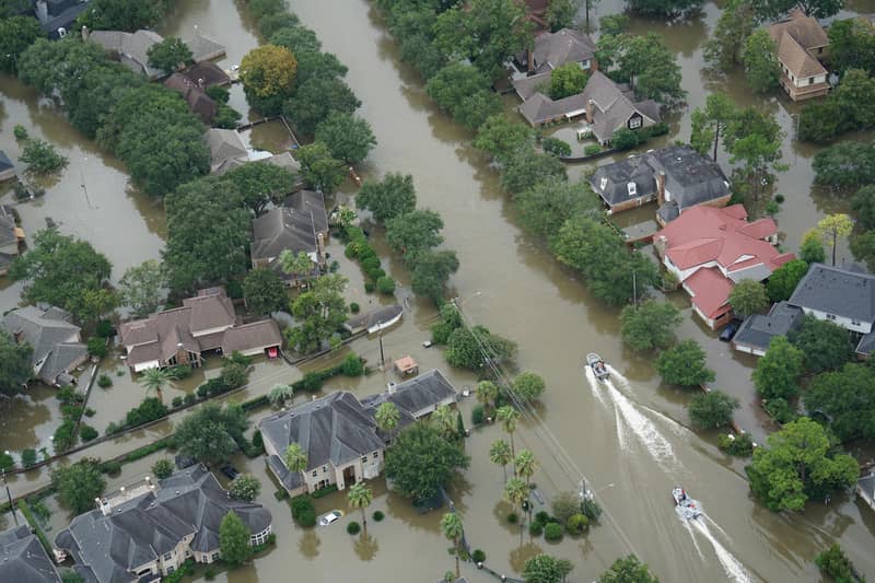 flooded residential area